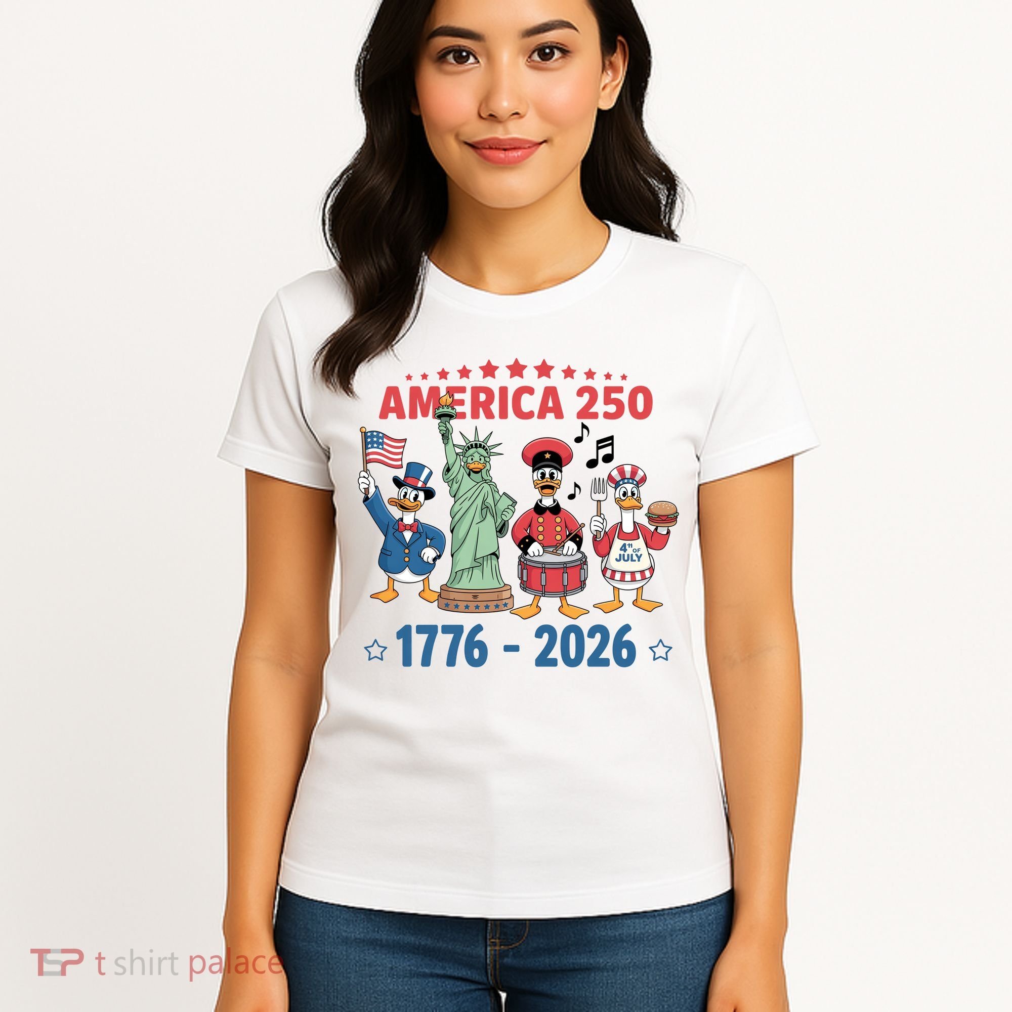 America 250th Anniversary Goose Cartoon  Women's T-Shirt