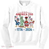 America 250th Anniversary Goose Cartoon  Kids Sweatshirt thumb 0