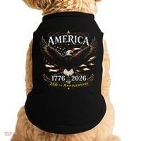 America 250th Anniversary 1776-2026 Patriotic Eagle Doggie Tank thumb 0