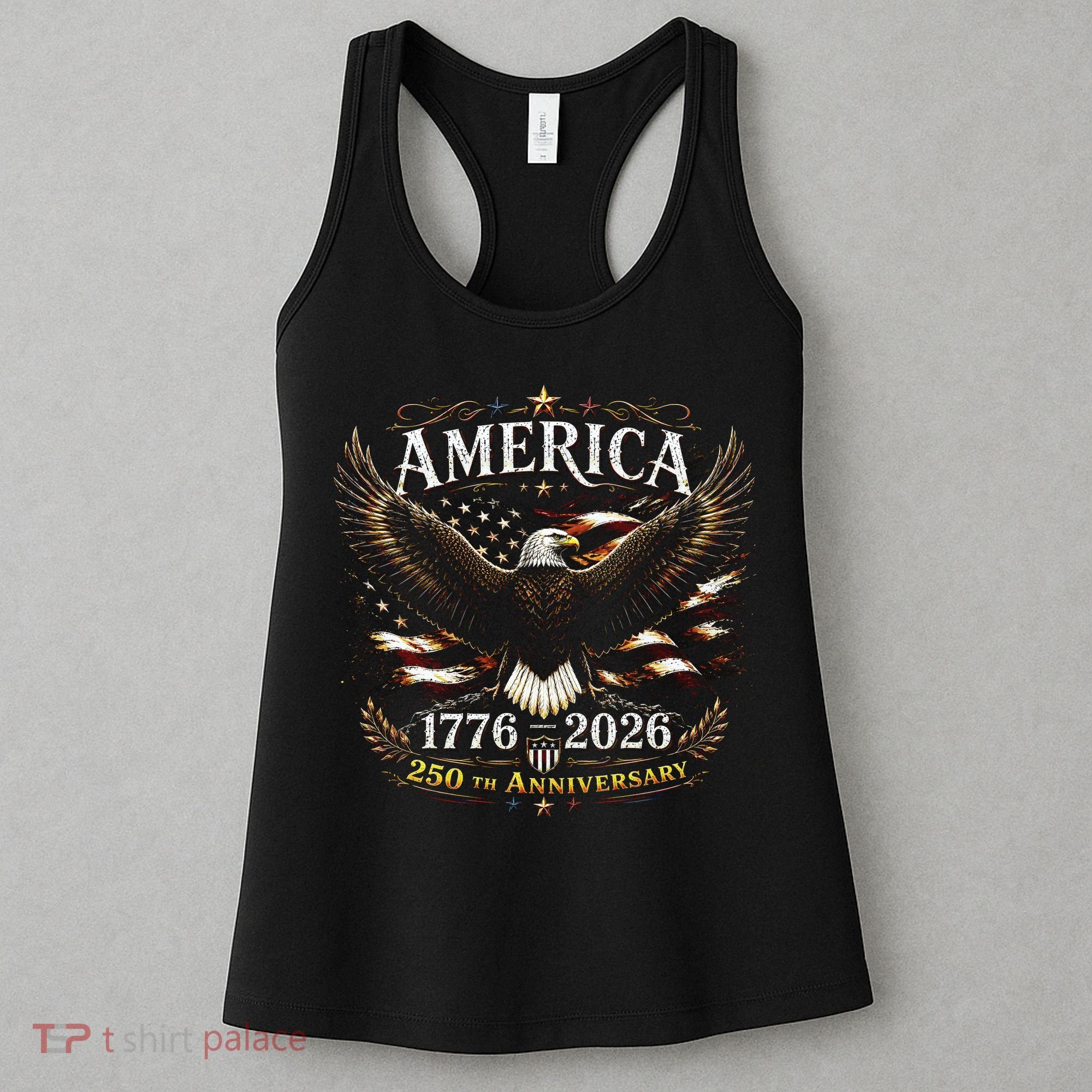 America 250th Anniversary 1776-2026 Patriotic Eagle Women's Tank Top