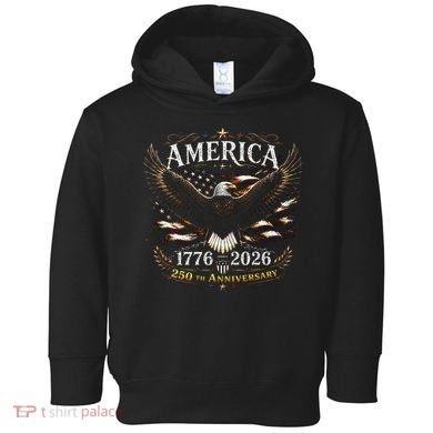 America 250th Anniversary 1776-2026 Patriotic Eagle Toddler Hoodie