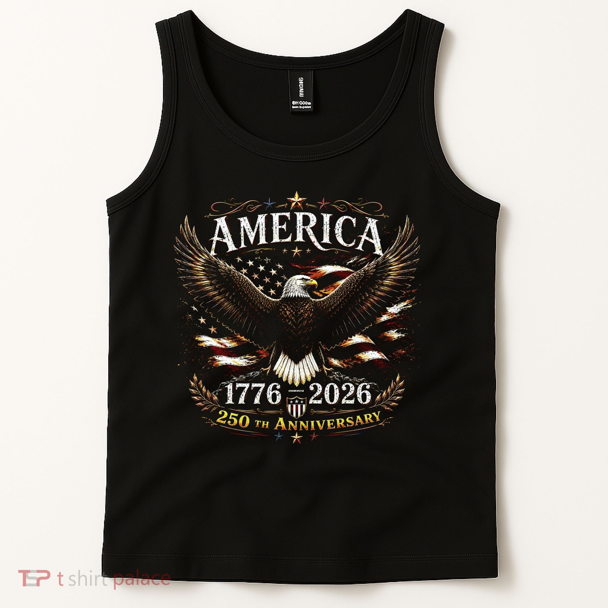 America 250th Anniversary 1776-2026 Patriotic Eagle Tank Top