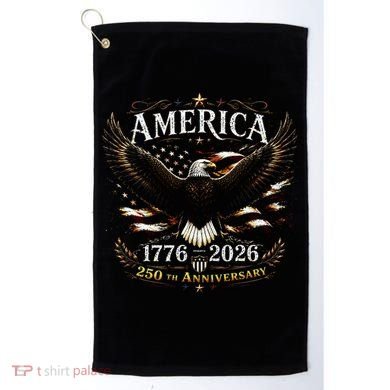 America 250th Anniversary 1776-2026 Patriotic Eagle Golf Towel