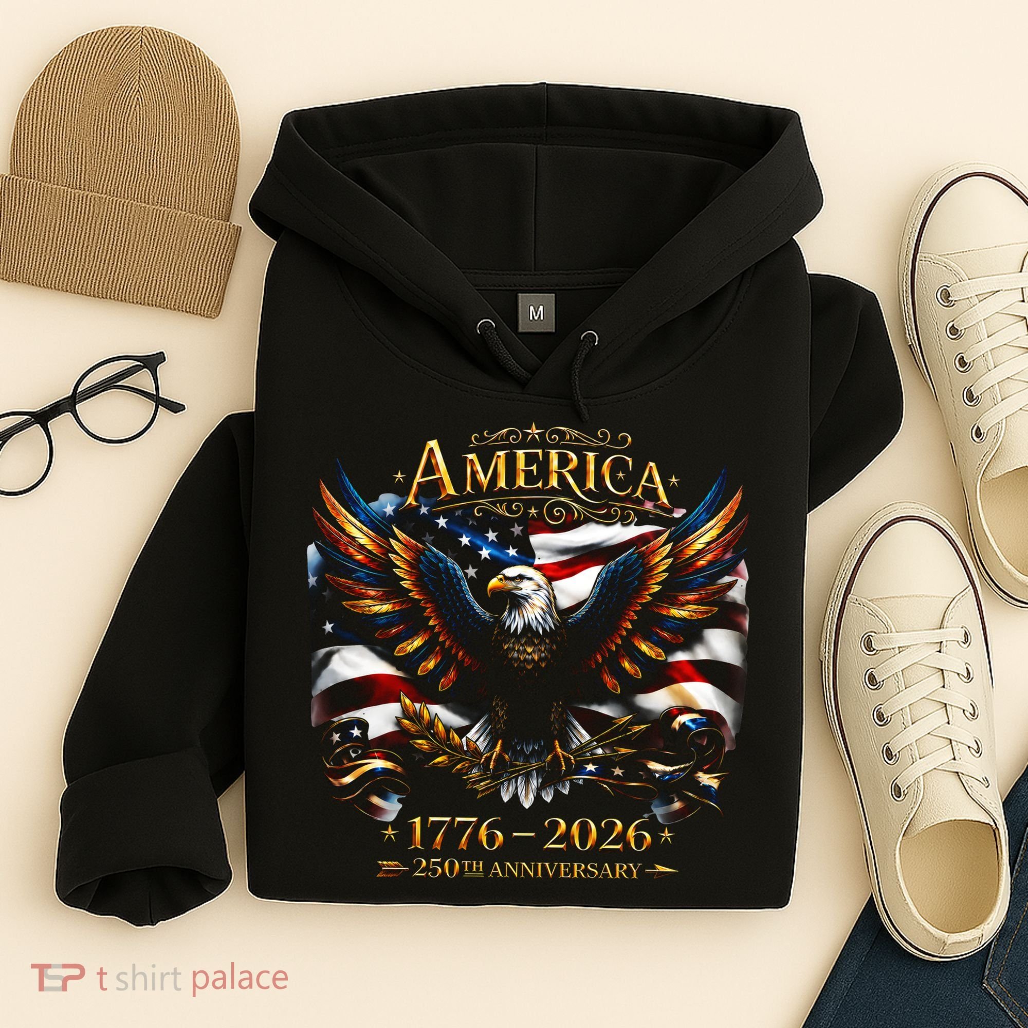 America 250th Anniversary 1776-2026 American Eagle Hoodie