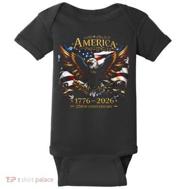 America 250th Anniversary 1776-2026 American Eagle Baby Bodysuit