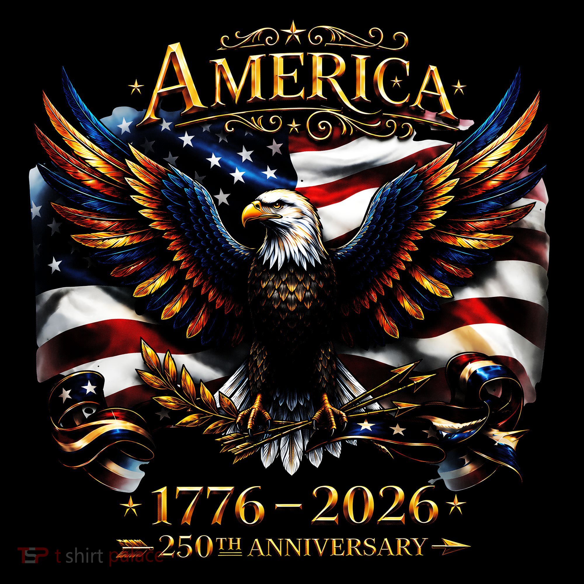 America 250th Anniversary 1776-2026 American Eagle Baby Bodysuit