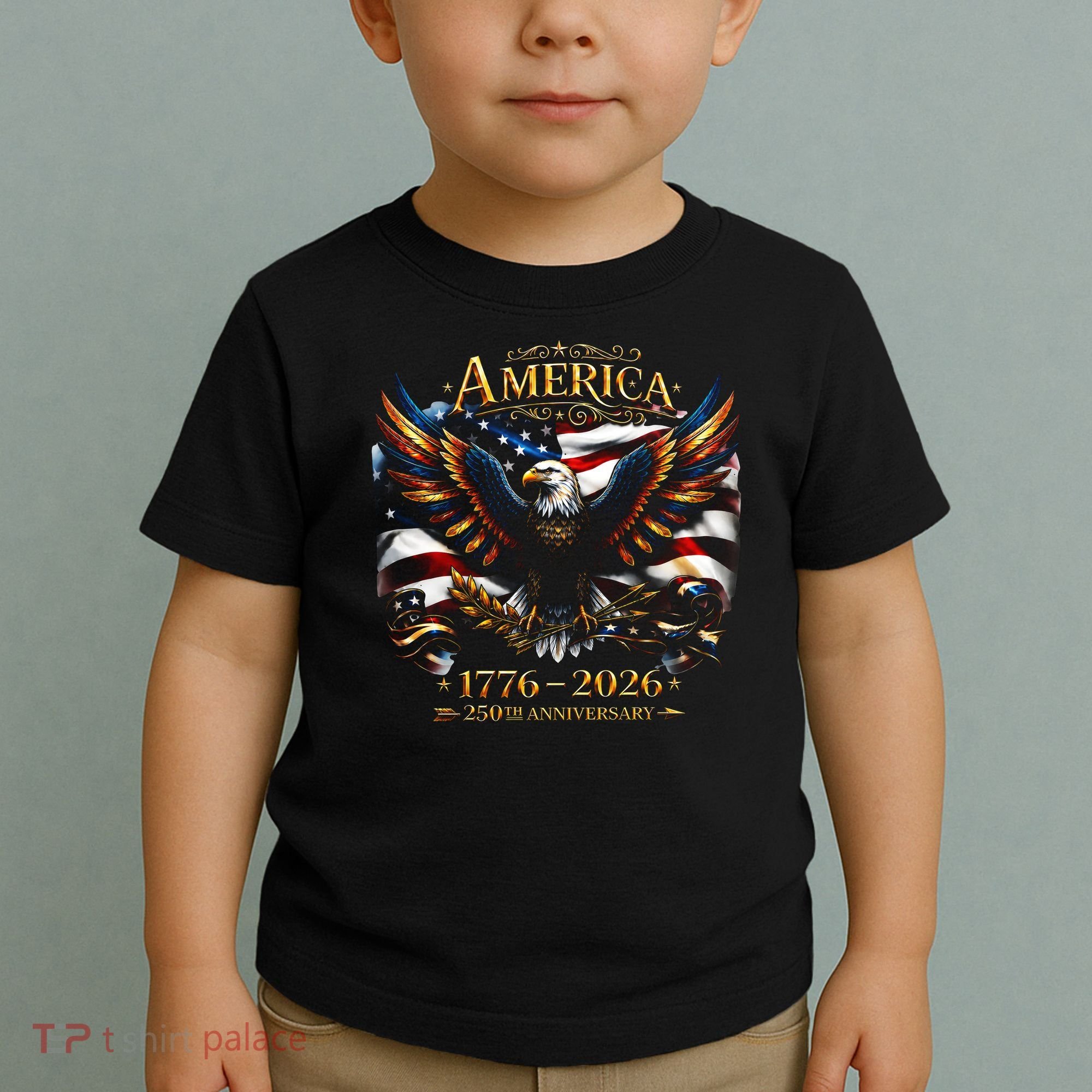 America 250th Anniversary 1776-2026 American Eagle Toddler T-Shirt