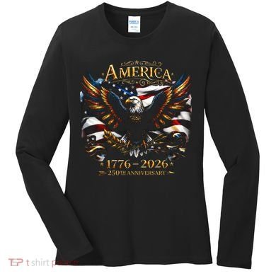 America 250th Anniversary 1776-2026 American Eagle Women's Long Sleeve Shirt