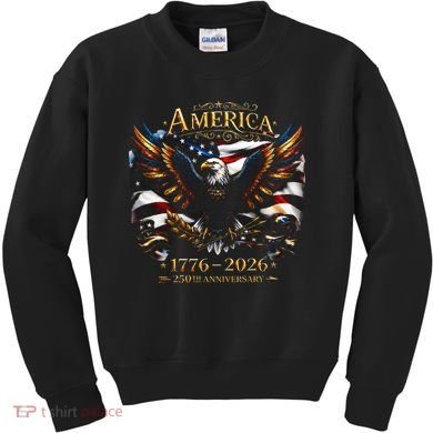 America 250th Anniversary 1776-2026 American Eagle Kids Sweatshirt
