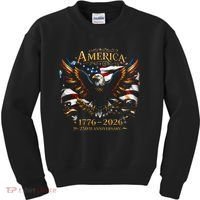 America 250th Anniversary 1776-2026 American Eagle Kids Sweatshirt thumb 0