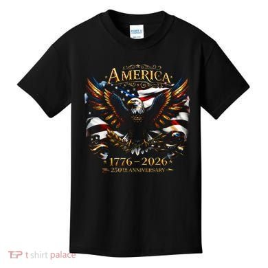 America 250th Anniversary 1776-2026 American Eagle Kids T-Shirt