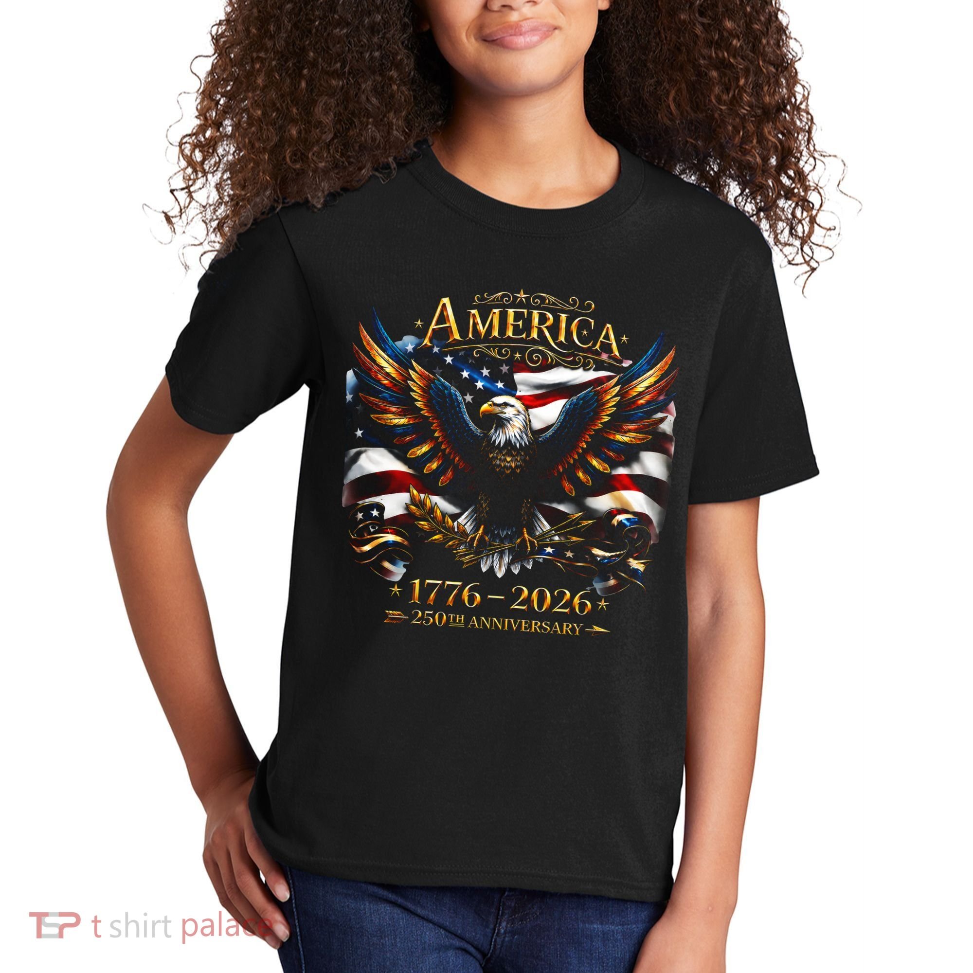 America 250th Anniversary 1776-2026 American Eagle Kids T-Shirt