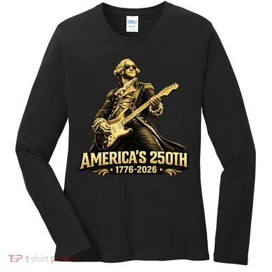 America's 250th Anniversary George Washington Rocker Women's Long Sleeve Shirt