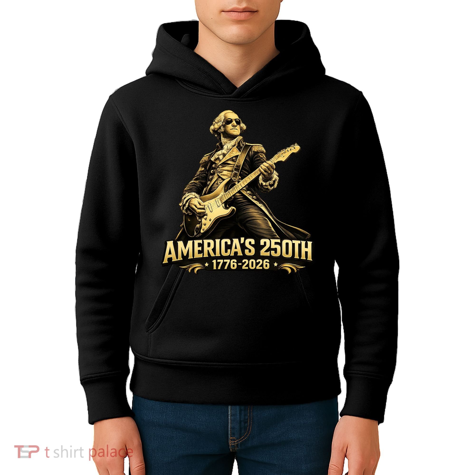 America's 250th Anniversary George Washington Rocker Kids Hoodie