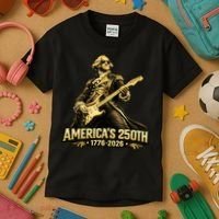 America's 250th Anniversary George Washington Rocker Kids T-Shirt thumb 3
