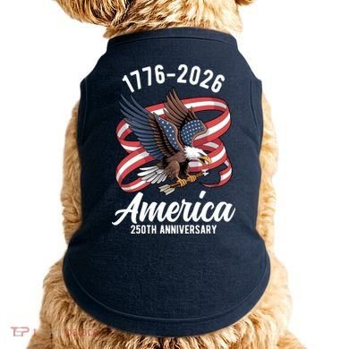 America 250th Anniversary 1776-2026 Eagle USA Doggie Tank
