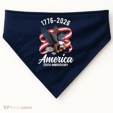 America 250th Anniversary 1776-2026 Eagle USA USA-Made Doggie Bandana