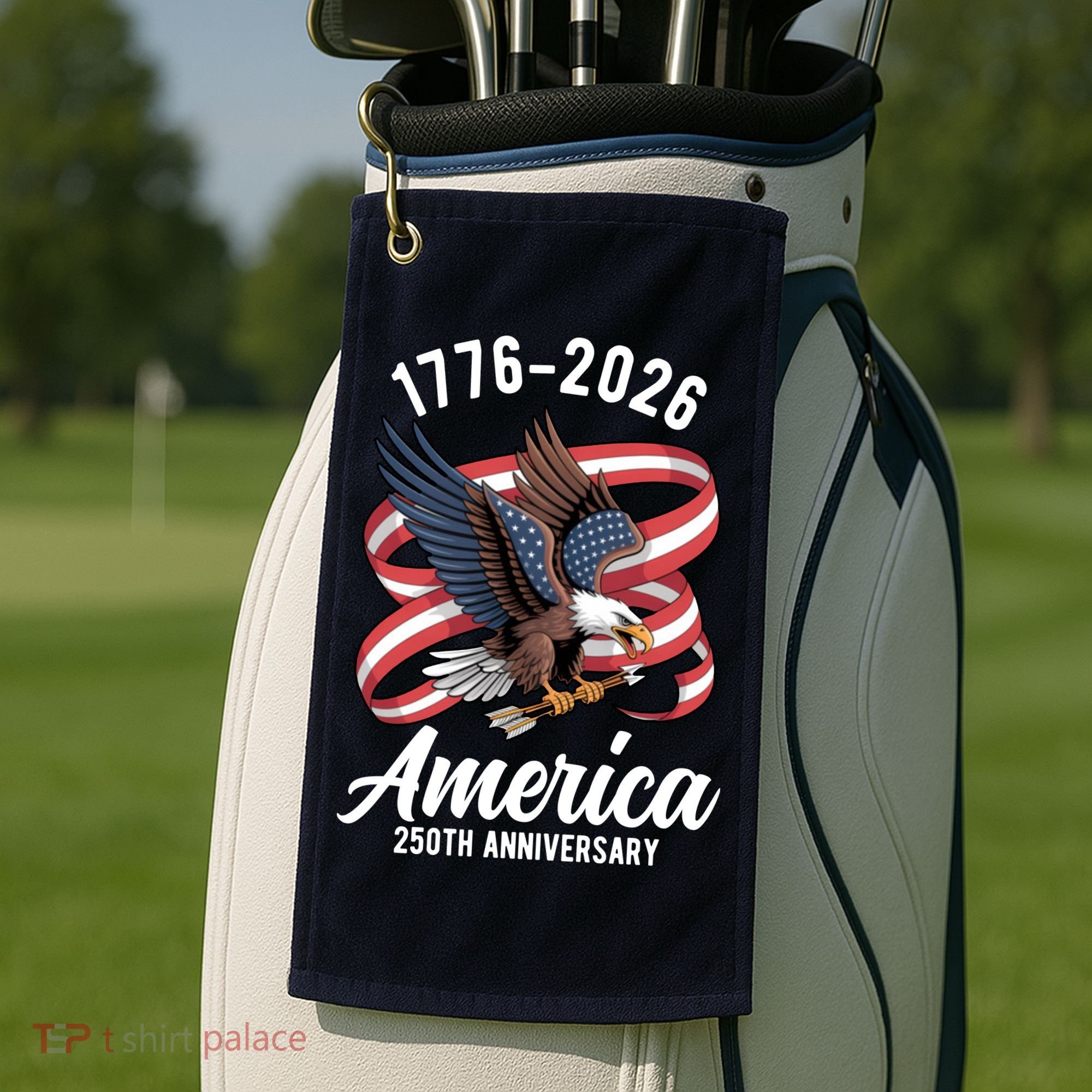America 250th Anniversary 1776-2026 Eagle USA Golf Towel