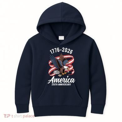 America 250th Anniversary 1776-2026 Eagle USA Kids Hoodie