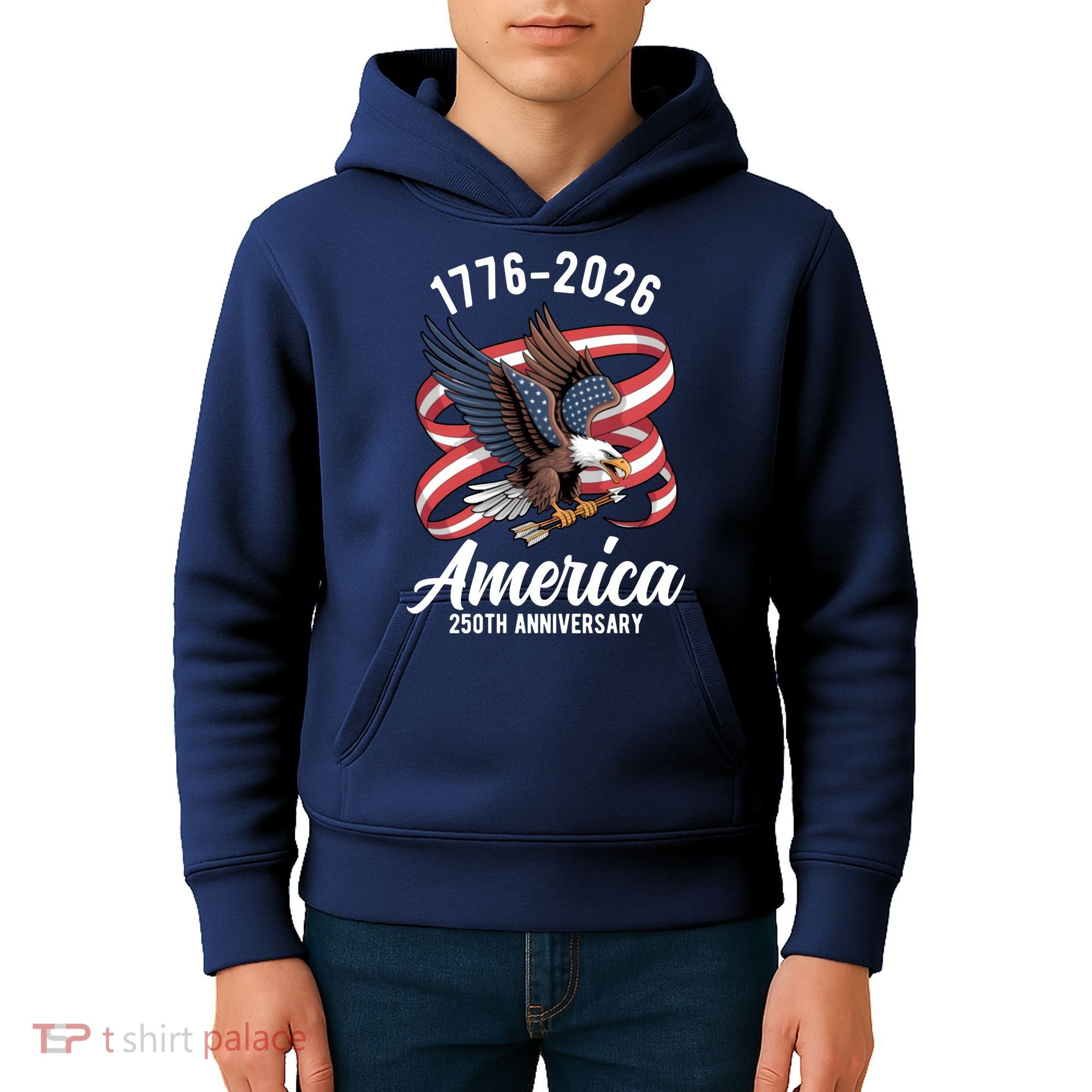 America 250th Anniversary 1776-2026 Eagle USA Kids Hoodie