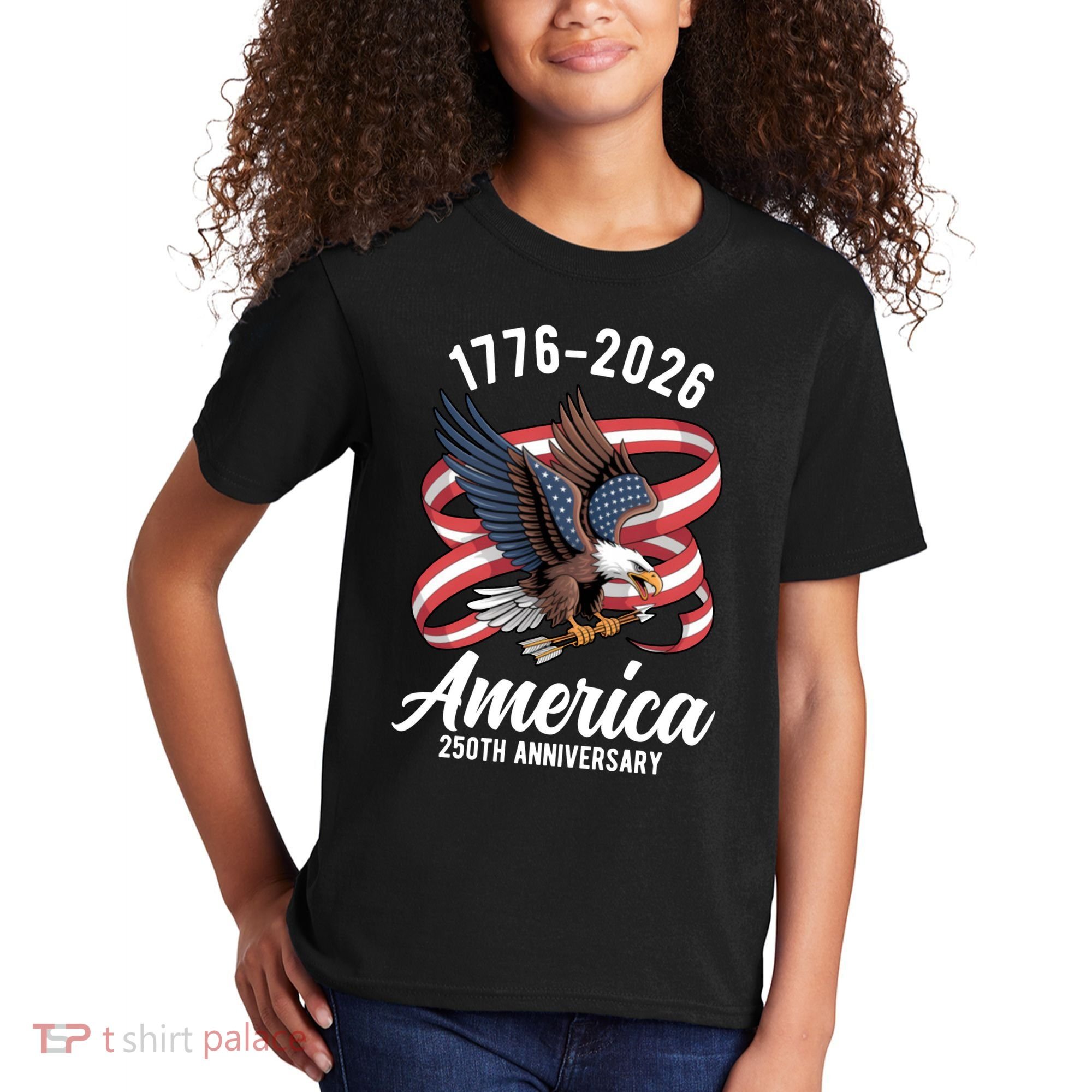 America 250th Anniversary 1776-2026 Eagle USA Kids T-Shirt