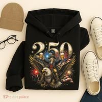 America 250 Ben Franklin Riding Eagle Celebration Hoodie thumb 4