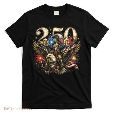 America 250 Ben Franklin Riding Eagle Celebration T-Shirt