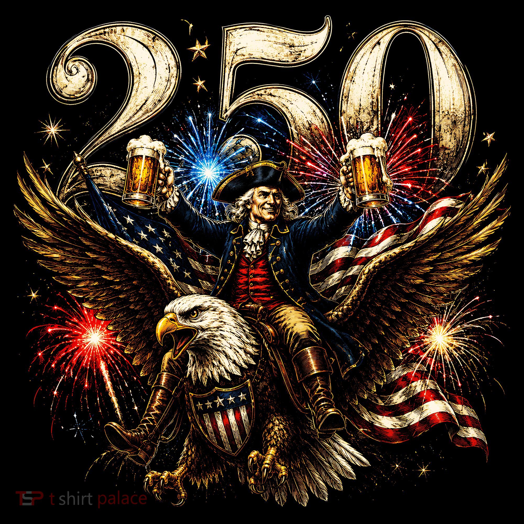 America 250 Ben Franklin Riding Eagle Celebration Ornament