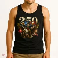 America 250 Ben Franklin Riding Eagle Celebration Tank Top thumb 3