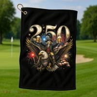 America 250 Ben Franklin Riding Eagle Celebration Golf Towel thumb 1