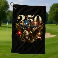 America 250 Ben Franklin Riding Eagle Celebration Golf Towel thumb 1