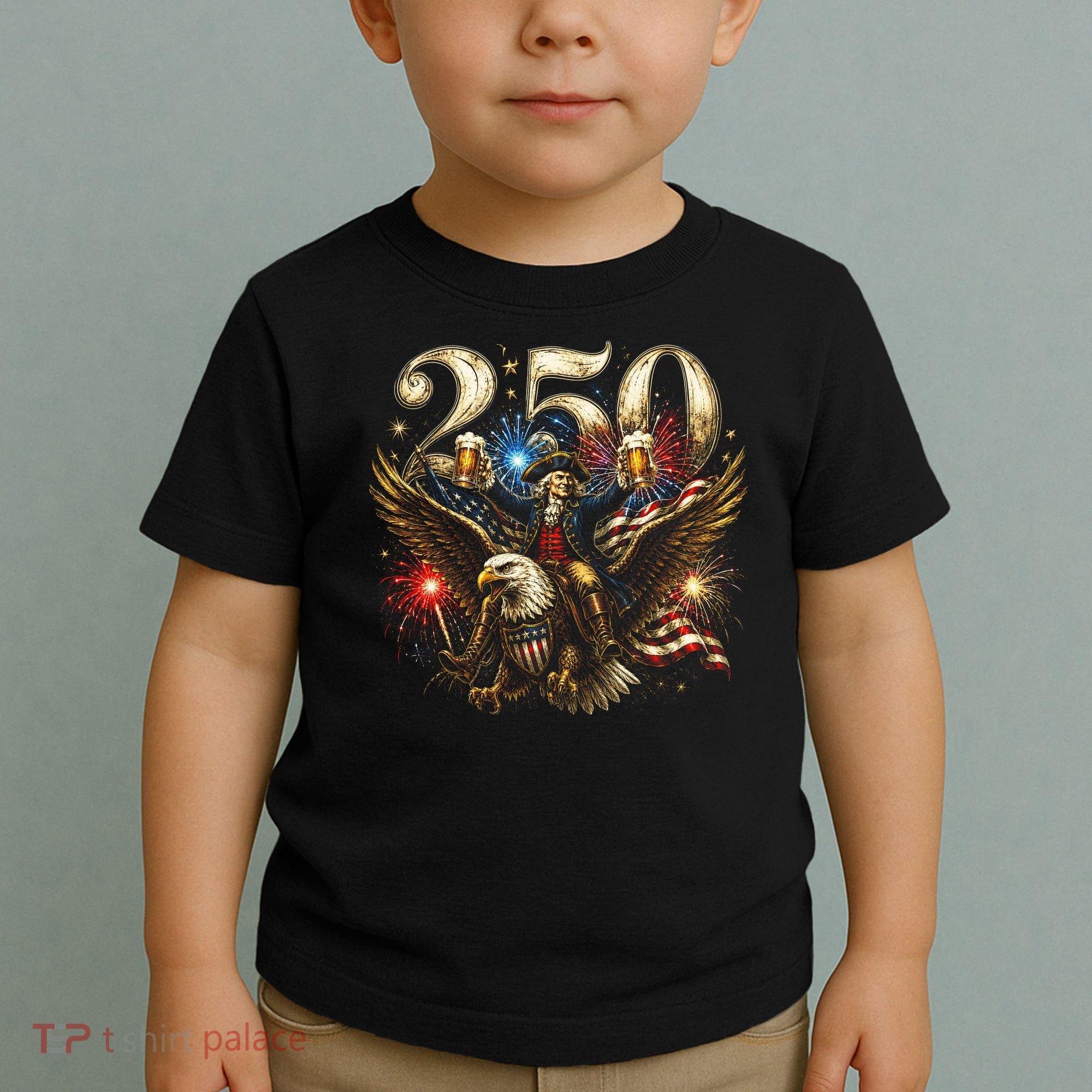 America 250 Ben Franklin Riding Eagle Celebration Toddler T-Shirt