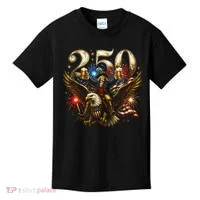 America 250 Ben Franklin Riding Eagle Celebration Kids T-Shirt thumb 0