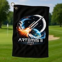 Artemis 2 Back To The Moon 2026 Golf Towel thumb 1