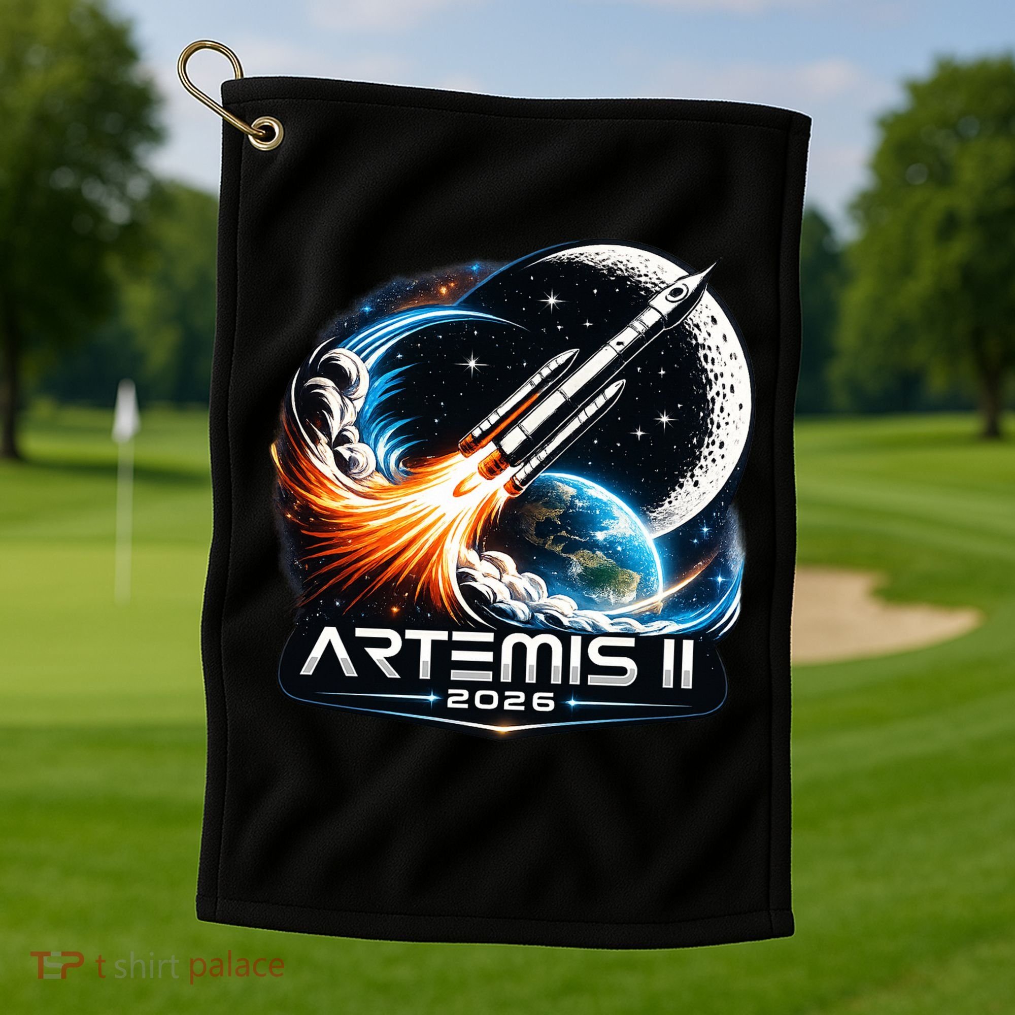 Artemis 2 Back To The Moon 2026 Golf Towel