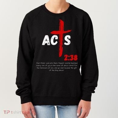 Acts 238 Baptized In Jesus Name Cross Pentecostal Apostolic Women's Sweatshirt