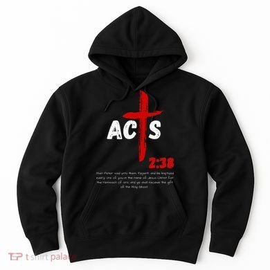 Acts 238 Baptized In Jesus Name Cross Pentecostal Apostolic Hoodie