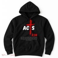 Acts 238 Baptized In Jesus Name Cross Pentecostal Apostolic Hoodie thumb 0