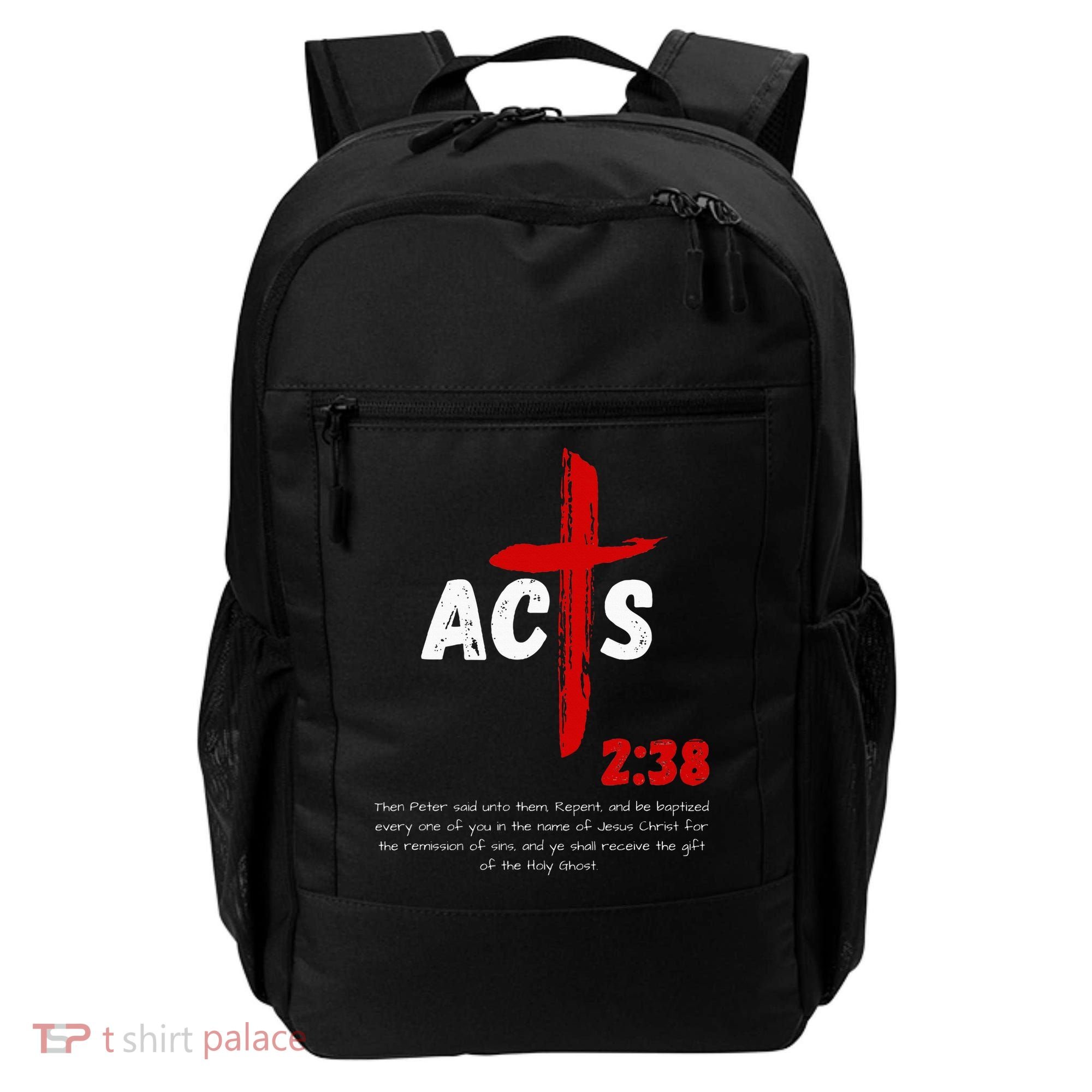 Acts 238 Baptized In Jesus Name Cross Pentecostal Apostolic Backpack