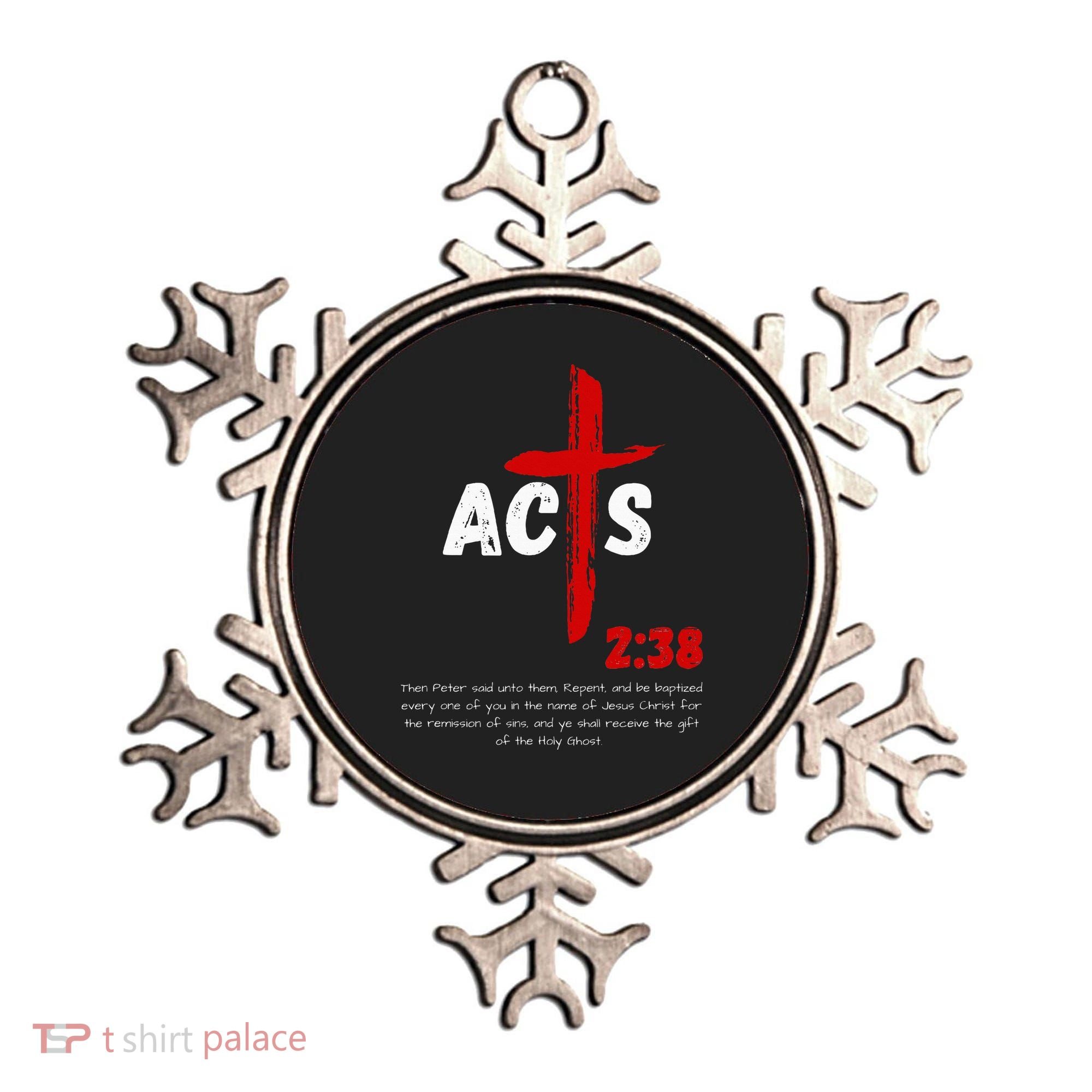 Acts 238 Baptized In Jesus Name Cross Pentecostal Apostolic Ornament