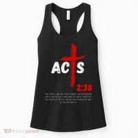 Acts 238 Baptized In Jesus Name Cross Pentecostal Apostolic Women's Tank Top thumb 0