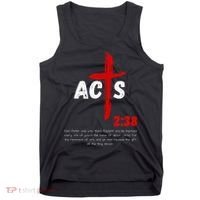 Acts 238 Baptized In Jesus Name Cross Pentecostal Apostolic Tank Top thumb 0