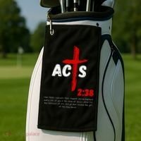 Acts 238 Baptized In Jesus Name Cross Pentecostal Apostolic Golf Towel thumb 2