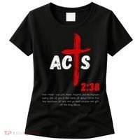 Acts 238 Baptized In Jesus Name Cross Pentecostal Apostolic Women's T-Shirt thumb 0