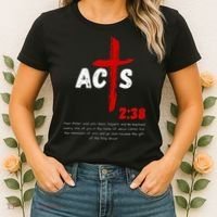 Acts 238 Baptized In Jesus Name Cross Pentecostal Apostolic Women's T-Shirt thumb 2