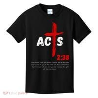 Acts 238 Baptized In Jesus Name Cross Pentecostal Apostolic Kids T-Shirt thumb 0