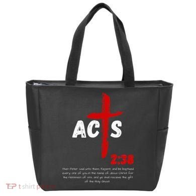 Acts 238 Baptized In Jesus Name Cross Pentecostal Apostolic Tote Bag