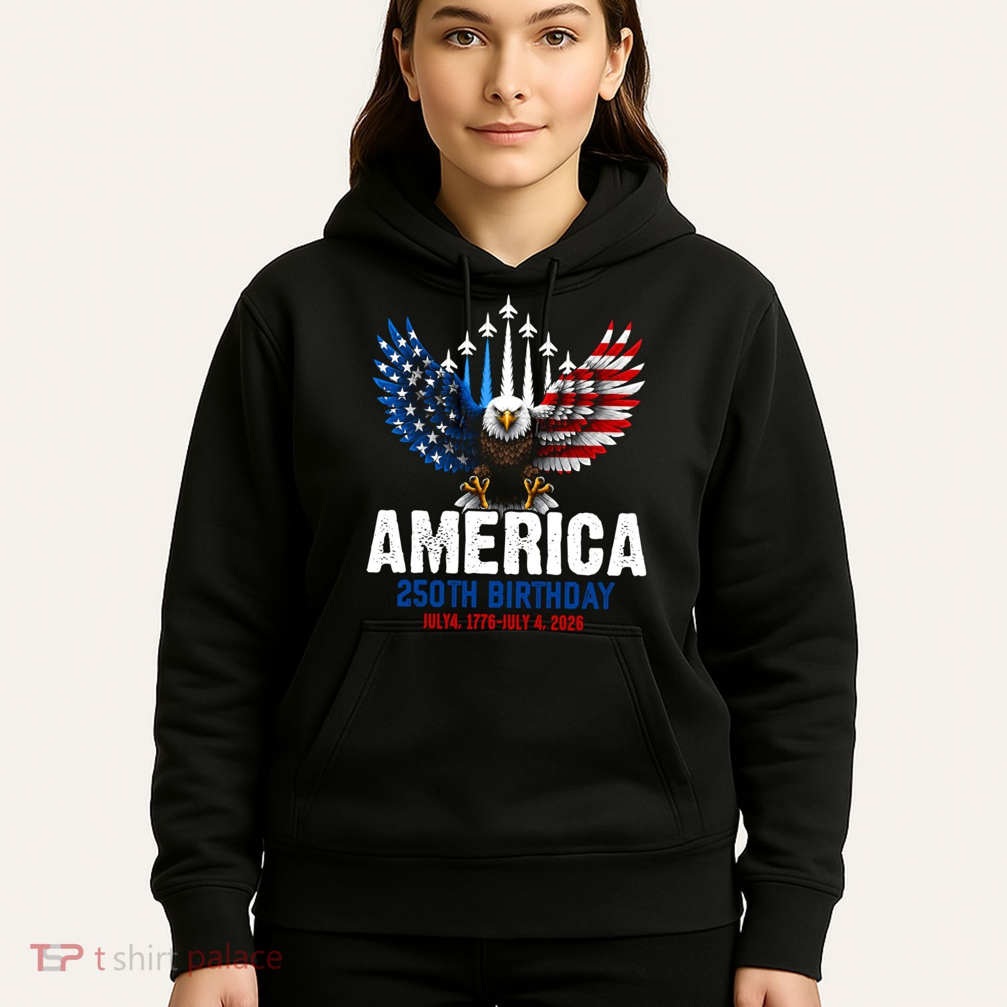 America's 250th Birthday Eagle Patriot Anniversary Hoodie