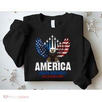 America's 250th Birthday Eagle Patriot Anniversary Sweatshirt thumb 2
