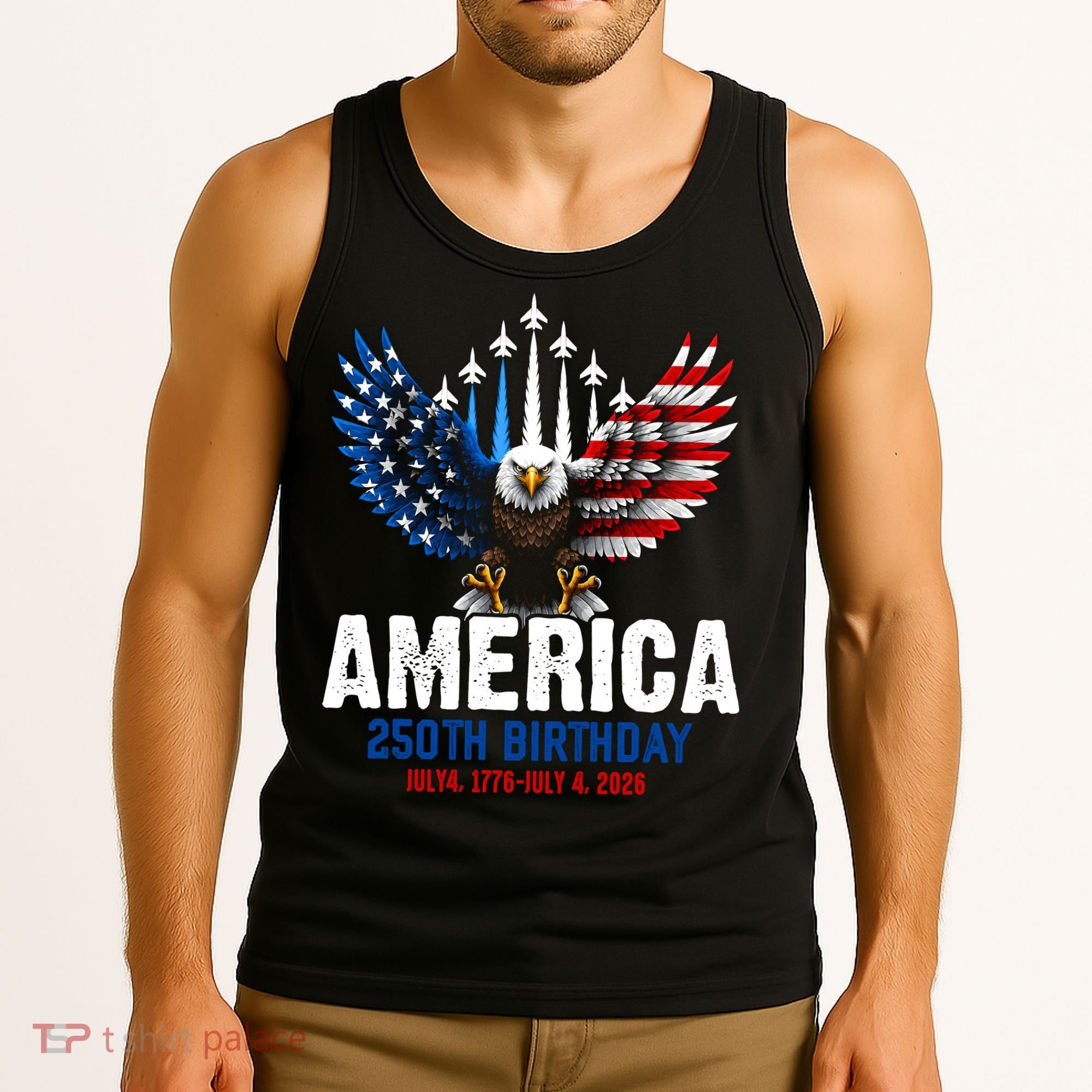 America's 250th Birthday Eagle Patriot Anniversary Tank Top